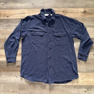 Orvis Dark Blue Casual Button Down Shirt size large
